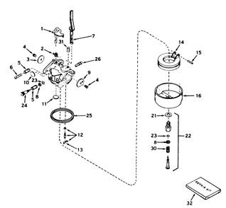 Carburetor No. 631920 (7 H.P. Snowthrower Model No. 31677) Diagram and Parts List for 31625 7000001 - 7999999 Toro Snow Blower