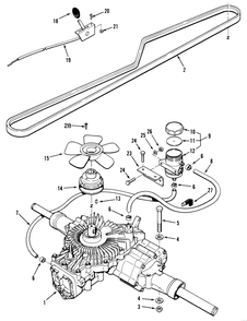 Transmission Assembly (212-H) Diagram and Parts List for R2-12O501 1000001 - 1999999 Toro Lawn Tractor