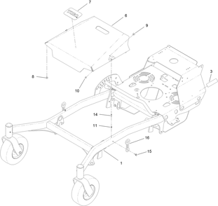 Hood Assembly Diagram and Parts List for 44454 413000000 - 999999999 Toro Lawn Mower