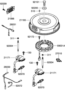 Electric Equipment Assembly Diagram and Parts List for 74558 (290003001-290999999)(2009) Toro Lawn Mower