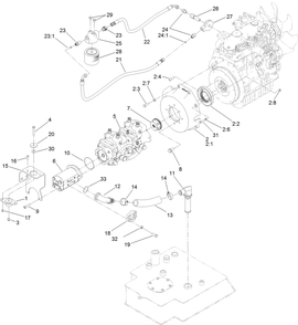 Tandem Pump And Gear Pump Assembly Diagram and Parts List for 22327HD 401900000 - 401999999 Toro Lawn Tractor Accessories