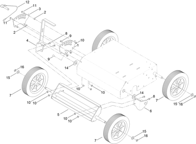 Part Location Diagram of 125-3626-03 Toro Bracket-Wheel, Hoc