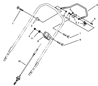 Traction Control Assembly Diagram and Parts List for 26635B 3900001 - 3999999 Toro Lawn Mower