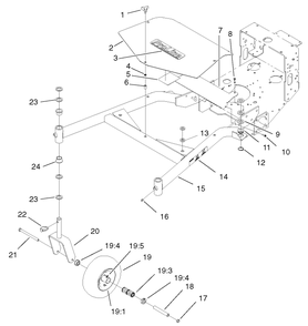 Electrical System Assembly Diagram and Parts List for 74228 (210000001-210999999)(2001) Toro Lawn Mower