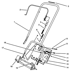 Handle Assembly Diagram and Parts List for 38190 69000001 - 69999999 Toro Snow Blower
