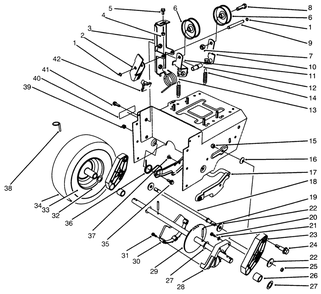 Traction Drive Assembly Diagram and Parts List for 38543 6900001 - 6999999 Toro Snow Blower