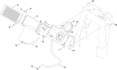 Oil Cooler Assembly Diagram and Parts List for 23208G 410480000 - 412599999 Toro Stump Grinder