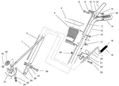 Handle Assembly Left Side Diagram and Parts List for 38063 9900001 - 9999999 Toro Snow Blower
