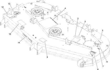 Deck Decal Assembly Diagram and Parts List for 74269 (260000001-260999999)(2006) Toro Lawn Mower
