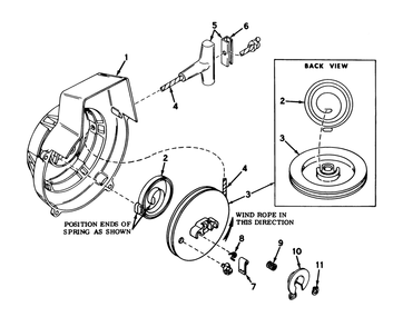 Shroud And Rewind Starter Model No. 590398b Diagram and Parts List for 31411 1000001 - 1999999 Toro Snow Blower