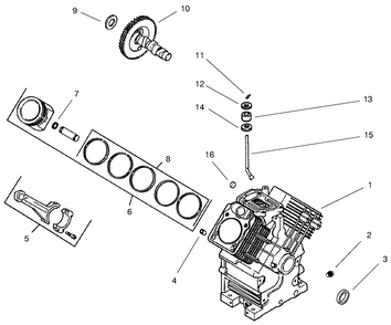Group 2-Crankcase (Model 73470 Only) Diagram and Parts List for 73470 8900001 - 8999999 Toro Lawn Tractor