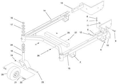 Carrier Frame Assembly Diagram and Parts List for 30139 990001 - 999999 Toro Lawn Mower