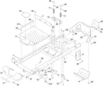 Frame Assembly Diagram and Parts List for 75746TA 410040000 - 411599999 Toro Lawn Tractor