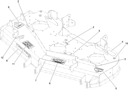 Deck Decal Assembly Diagram and Parts List for 74943CP (310000001-310999999)(2010) Toro Lawn Mower