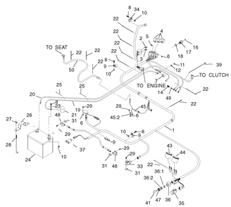 Electrical Assembly Diagram and Parts List for 74213 (210000001-210999999)(2001) Toro Lawn Mower