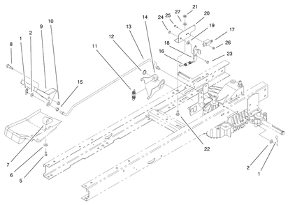 Hydro Transaxle Controls Assembly Diagram and Parts List for 71240 9900001 - 9999999 Toro Lawn Tractor