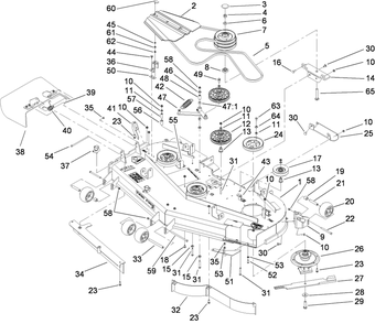Deck Assembly Diagram and Parts List for 74268CP (280000001-280999999)(2008) Toro Lawn Mower