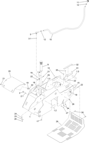 Main Frame Assembly Diagram and Parts List for 22974 400000000 - 401999999 Toro Lawn Tractor Accessories