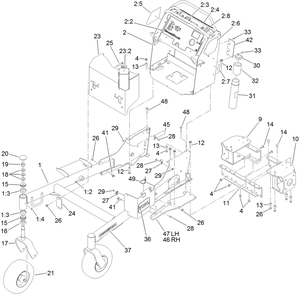Frame Assembly Diagram and Parts List for 74568TE (311000001-311999999)(2011) Toro Lawn Mower
