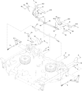 Center Deck Hose And Switch Assembly Diagram and Parts List for 72096 406343181-407109999 Toro Lawn Tractor