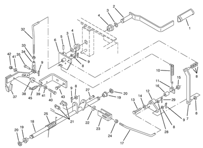 Parking Brake Assembly Diagram and Parts List for 74041 49000001 - 49999999 Toro Lawn Tractor