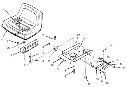 Seat Diagram and Parts List for 73362 6900001 - 6999999 Toro Lawn Tractor