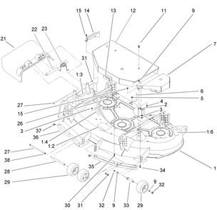 Part Location Diagram of 107-4194 Toro DEFLECTOR Assembly