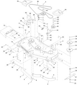 60 Inch Deck Assembly Diagram and Parts List for 72514 400000000 - 414499999 Toro Lawn Mower