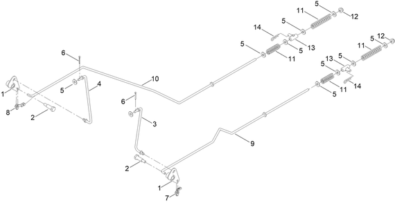 Parking Brake Assembly Diagram and Parts List for 76530 417116866 - 417309999 Toro Lawn Tractor