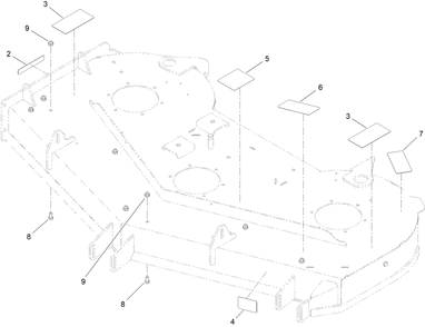 Deck Decal Assembly No. 138-6880 Diagram and Parts List for 44454 413000000 - 999999999 Toro Lawn Mower