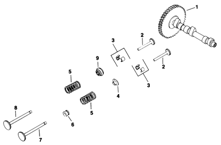 Camshaft & Valves Diagram and Parts List for 30718 3900001 - 3999999 Toro Lawn Tractor