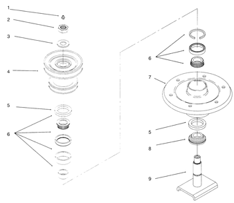 Spindles No. 54-7781 Diagram and Parts List for 30154 690001 - 699999 Toro Lawn Mower