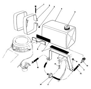 Gas Tank Assembly Diagram and Parts List for 22710C 9900001 - 9999999 Toro Lawn Mower