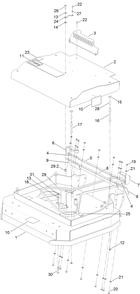 32 Inch Deck Assembly Diagram and Parts List for 2710 316000001 - 316999999 Toro Lawn Tractor Accessories