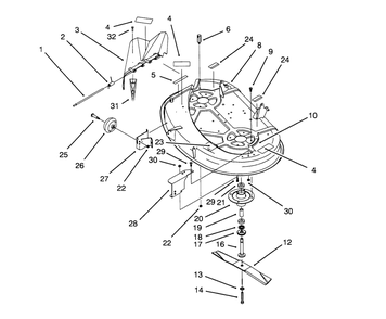 Housing & Spindle Assembly (38" Cutting Unit)(Model No. 71213 Only) Diagram and Parts List for 71191 5910001 - 5999999 Toro Lawn Tractor