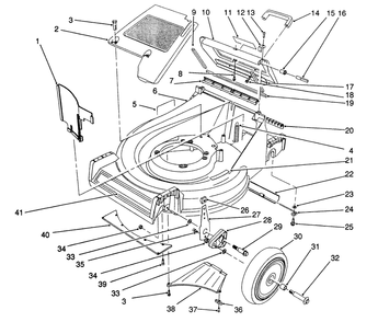 Housing Assembly Diagram and Parts List for 26620BG 1000001 - 1999999 Toro Lawn Mower