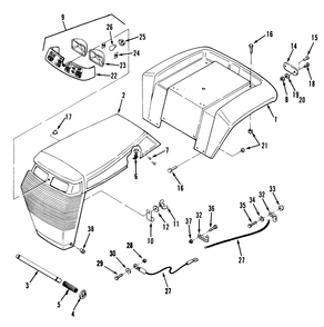 Body Assembly Diagram and Parts List for 32-12BEA3 1000001 - 1999999 Toro Lawn Tractor