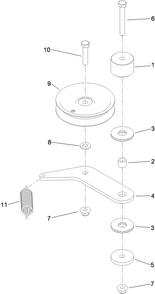 Pump Idler Assembly Diagram and Parts List for 74568TE (310000001-310999999)(2010) Toro Lawn Mower