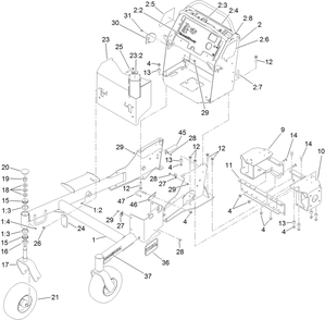 Frame Assembly Diagram and Parts List for 74568TE (312000001-312999999)(2012) Toro Lawn Mower