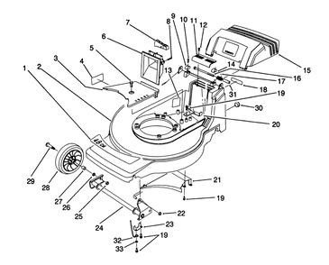 Housing Assembly Diagram and Parts List for 20905B 0000001 - 0999999 Toro Lawn Mower