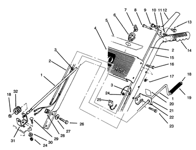 Handle Assembly Left Side Diagram and Parts List for 38054 6900001 - 6999999 Toro Snow Blower