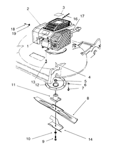 Engine Assembly Diagram and Parts List for 22145 69000001 - 69999999 Toro Lawn Mower