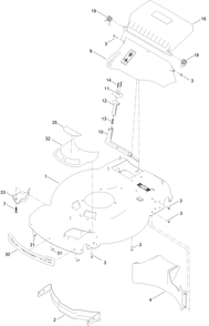 Housing Assembly Diagram and Parts List for 21773 411000000 - 412999999 Toro Lawn Mower