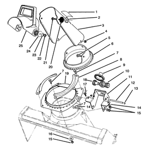 Discharge Chute Assembly Diagram and Parts List for 38185 6900001 - 6999999 Toro Snow Blower