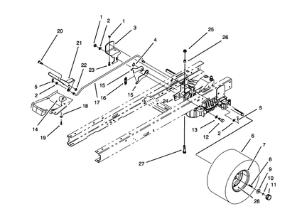 Speed Control & Rear Wheel Assembly Diagram and Parts List for 71203 3900001 - 3999999 Toro Lawn Tractor
