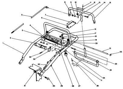 Handle Assembly Diagram and Parts List for 30117 0000001 - 0999999 Toro Lawn Tractor Accessories