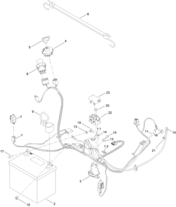 Electrical Assembly Diagram and Parts List for 75740 410900000 - 412193899 Toro Lawn Tractor