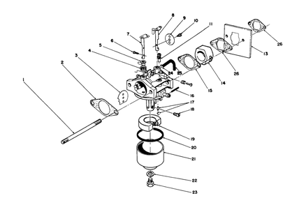 Carburetor Assembly (Model No. 47pm1-1) Diagram and Parts List for 20326 2000001 - 2999999 Toro Lawn Mower