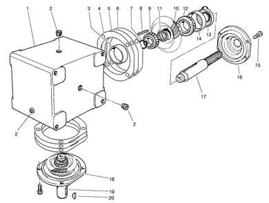 Gear Box Assembly Diagram and Parts List for 30555 90001 - 99999 Toro Lawn Mower