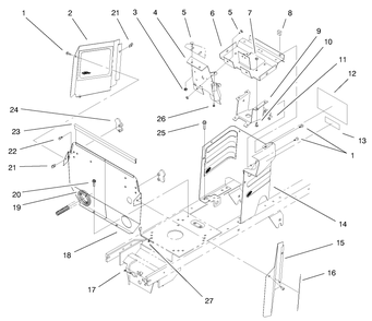 Hoodstand & Firewall Assembly Diagram and Parts List for 72070 9900001 - 9999999 Toro Lawn Tractor